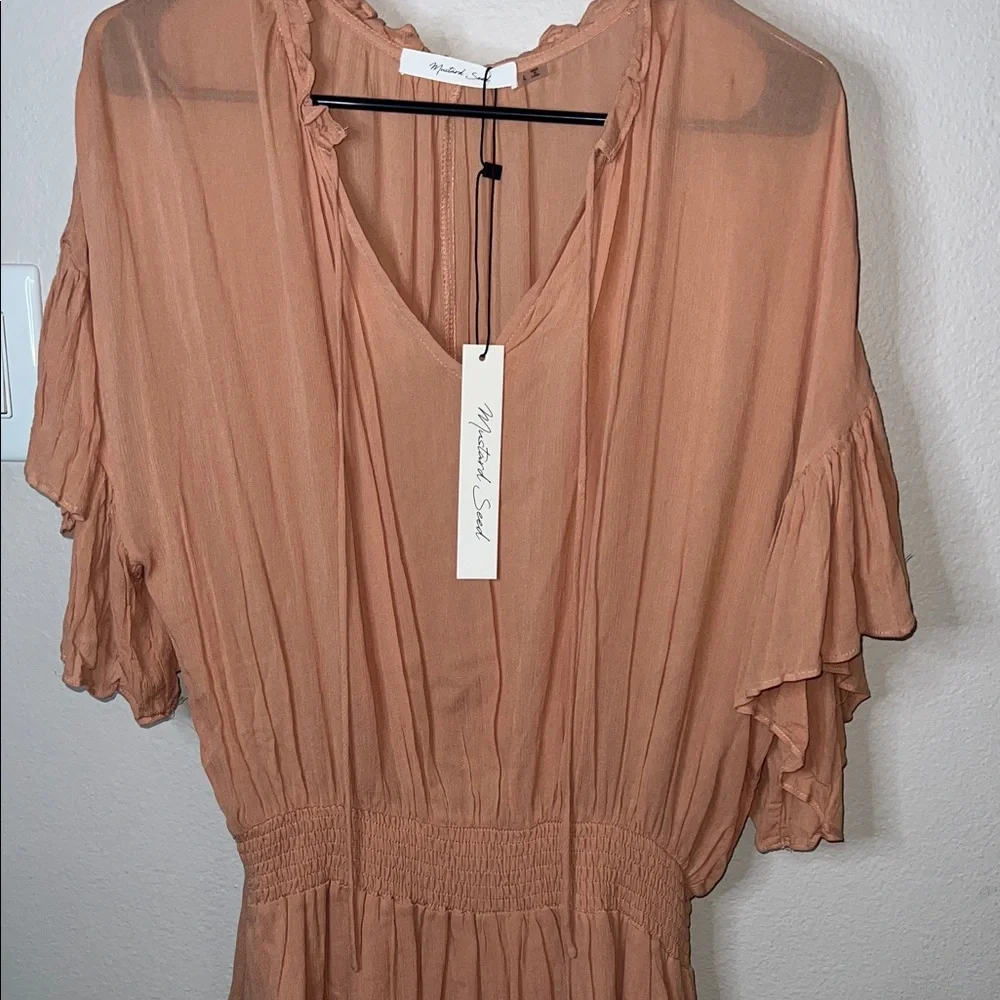 Mustard Seed Peach Ruffled Dress - Picture 4 of 5